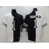 Miami Dolphins #1 Tua Tagovailoa Black And White Split Vapor Untouchable Limited Jersey