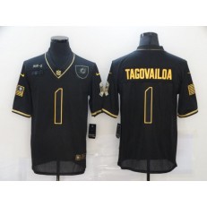 Miami Dolphins #1 Tua Tagovailoa Black Gold 2020 Salute To Service Limited Jersey