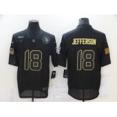 Minnesota Vikings #18 Justin Jefferson Black 2020 Salute To Service Limited Jersey
