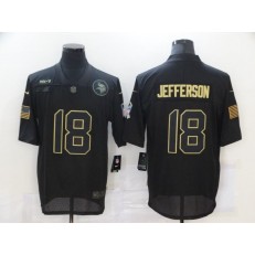 Minnesota Vikings #18 Justin Jefferson Black 2020 Salute To Service Limited Jersey