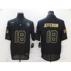 Minnesota Vikings #18 Justin Jefferson Black 2020 Salute To Service Limited Jersey