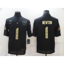New England Patriots #1 Cam Newton Black Camo 2020 Salute To Service Limited Jersey
