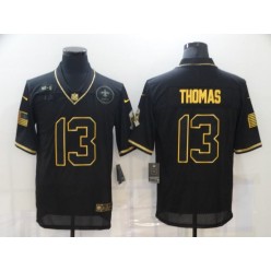 New Orleans Saints #13 Michael Thomas Black Gold 2020 Salute To Service Limited Jersey