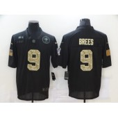 New Orleans Saints #9 Drew Brees Black Camo 2020 Salute To Service Limited Jersey