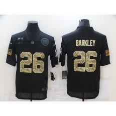 New York Giants #26 Saquon Barkley Black Camo 2020 Salute To Service Limited Jersey