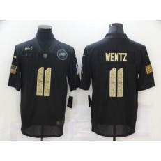 Philadelphia Eagles #11 Carson Wentz Black Camo 2020 Salute To Service Limited Jersey