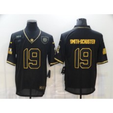 Pittsburgh Steelers #19 JuJu-Smith Schuster Black Gold 2020 Salute To Service Limited Jersey