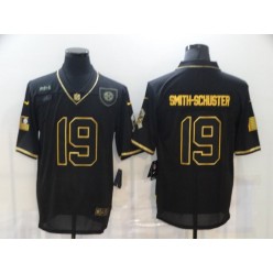 Pittsburgh Steelers #19 JuJu-Smith Schuster Black Gold 2020 Salute To Service Limited Jersey