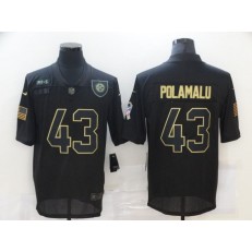Pittsburgh Steelers #43 Troy Polamalu Black 2020 Salute To Service Limited Jersey