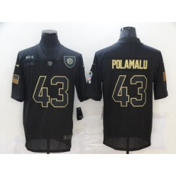 Pittsburgh Steelers #43 Troy Polamalu Black 2020 Salute To Service Limited Jersey