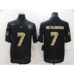 Pittsburgh Steelers #7 Ben Roethlisberger Black Camo 2020 Salute To Service Limited Jersey