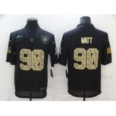 Pittsburgh Steelers #90 T.J. Watt Black Camo 2020 Salute To Service Limited Jersey
