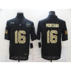 San Francisco 49ers #16 Joe Montana Black Camo 2020 Salute To Service Limited Jersey