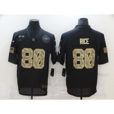 San Francisco 49ers #80 Jerry Rice Black Camo 2020 Salute To Service Limited Jersey