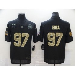 San Francisco 49ers #97 Nick Bosa Black Camo 2020 Salute To Service Limited Jersey