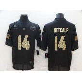 Seattle Seahawks #14 DK Metcalf Black Camo 2020 Salute To Service Limited Jersey