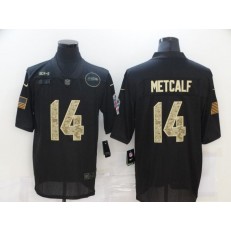 Seattle Seahawks #14 DK Metcalf Black Camo 2020 Salute To Service Limited Jersey