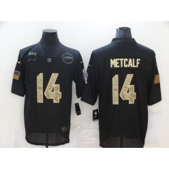 Seattle Seahawks #14 DK Metcalf Black Camo 2020 Salute To Service Limited Jersey