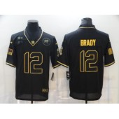 Tampa Bay Buccaneers #12 Tom Brady Black Gold 2020 Salute To Service Limited Jersey