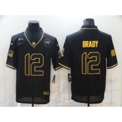 Tampa Bay Buccaneers #12 Tom Brady Black Gold 2020 Salute To Service Limited Jersey