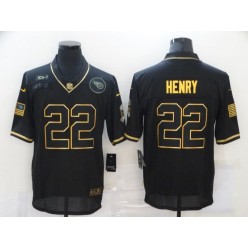 Tennessee Titans #22 Derrick Henry Black Gold 2020 Salute To Service Limited Jersey