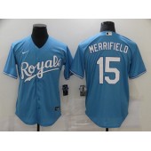 Kansas City Royals #15 Whit Merrifield Light Blue 2020 Nike Cool Base Jersey
