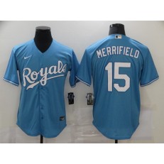 Kansas City Royals #15 Whit Merrifield Light Blue 2020 Nike Cool Base Jersey
