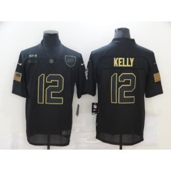Buffalo Bills #12 Jim Kelly Black 2020 Salute To Service Limited Jersey