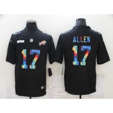 Buffalo Bills #17 Josh Allen Black Vapor Untouchable Rainbow Limited Jersey