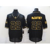 Carolina Panthers #22 Christian McCaffrey Black Gold 2020 Salute To Service Limited Jersey