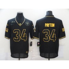 Chicago Bears #34 Walter Payton Black Gold 2020 Salute To Service Limited Jersey