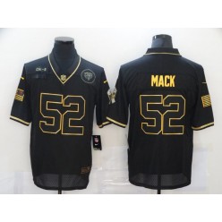 Chicago Bears #52 Khalil Mack Black Gold 2020 Salute To Service Limited Jersey