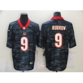 Cincinnati Bengals #9 Joe Burrow Black Camo Limited Jersey