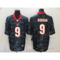 Cincinnati Bengals #9 Joe Burrow Black Camo Limited Jersey