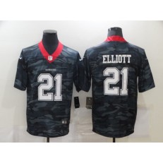 Dallas Cowboys #21 Ezekiel Elliott Black Camo Limited Jersey