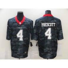 Dallas Cowboys #4 Dak Prescott Black Camo Limited Jersey