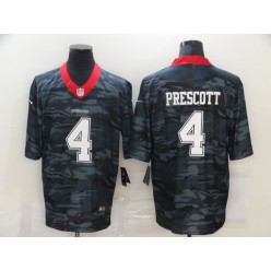Dallas Cowboys #4 Dak Prescott Black Camo Limited Jersey