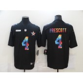 Dallas Cowboys #4 Dak Prescott Black Vapor Untouchable Rainbow Limited Jersey