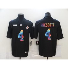 Dallas Cowboys #4 Dak Prescott Black Vapor Untouchable Rainbow Limited Jersey