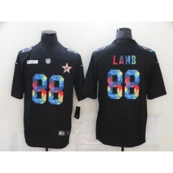 Dallas Cowboys #88 Ceedee Lamb Black Vapor Untouchable Rainbow Limited Jersey
