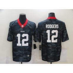 Green Bay Packers #12 Aaron Rodgers Black Camo Limited Jersey