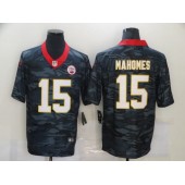 Kansas City Chiefs #15 Patrick Mahomes Black Camo Limited Jersey