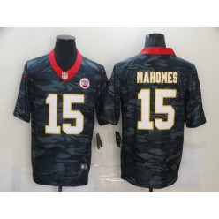 Kansas City Chiefs #15 Patrick Mahomes Black Camo Limited Jersey