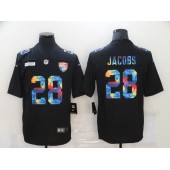 Las Vegas Raiders #28 Josh Jacobs Black Vapor Untouchable Rainbow Limited Jersey
