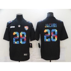 Las Vegas Raiders #28 Josh Jacobs Black Vapor Untouchable Rainbow Limited Jersey