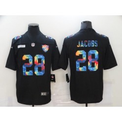 Las Vegas Raiders #28 Josh Jacobs Black Vapor Untouchable Rainbow Limited Jersey
