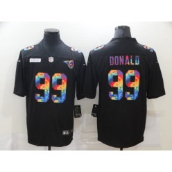 Los Angeles Rams #99 Aaron Donald Black Vapor Untouchable Rainbow Limited Jersey