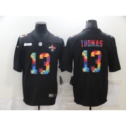 New Orleans Saints #13 Michael Thomas Black Vapor Untouchable Rainbow Limited Jersey
