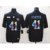 New Orleans Saints #41 Alvin Kamara Black Vapor Untouchable Rainbow Limited Jersey