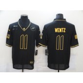 Philadelphia Eagles #11 Carson Wentz Black Gold 2020 Salute To Service Limited Jersey